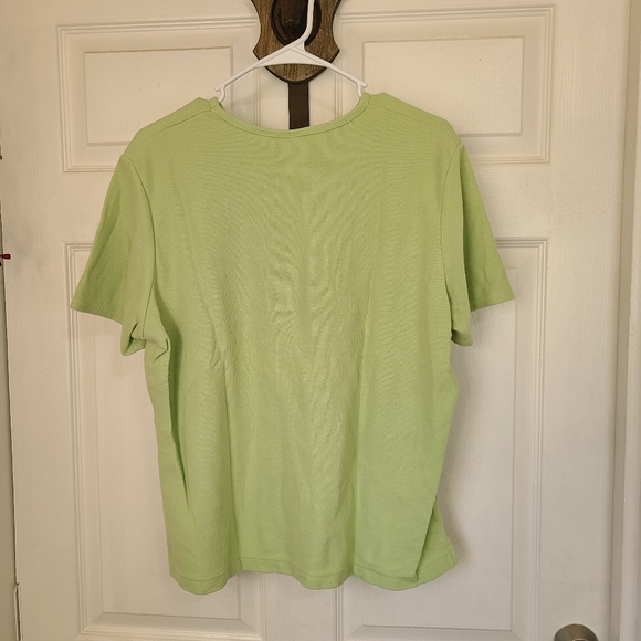 (446) Sonoma Woman's Short Sleeve Crewneck Blouse, Size: XL Color: Green - Picture 9 of 13